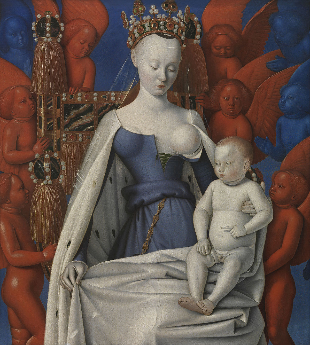 Melun Diptych right panel Virgin and cherubs fouquet_madonna